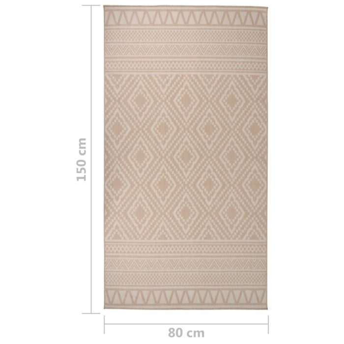 TrendyXL Buitenkleed met patroon platgeweven 80x150 cm bruin