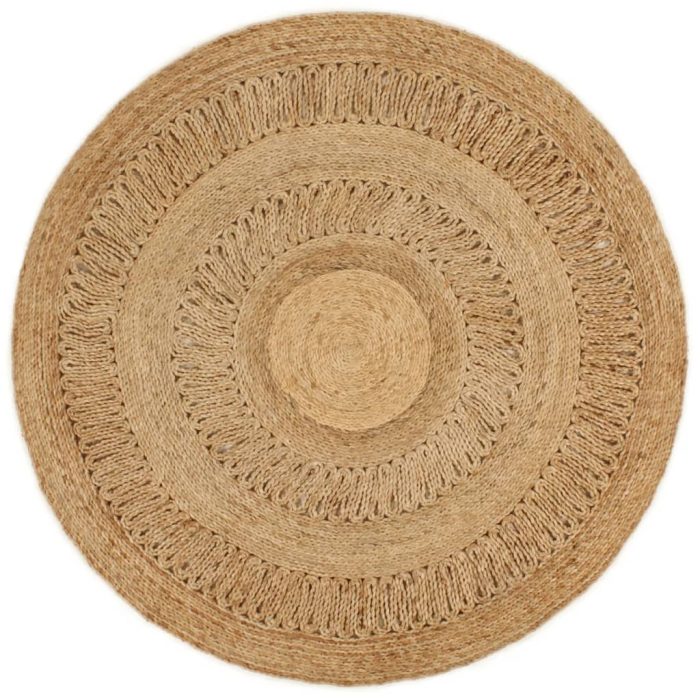 TrendyXL Tapijt rond 120 cm gevlochten jute