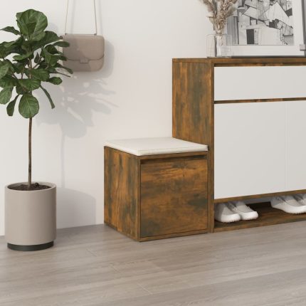 TrendyXL Opbergbox met lade 40,5x40x40 cm bewerkt hout gerookt eiken