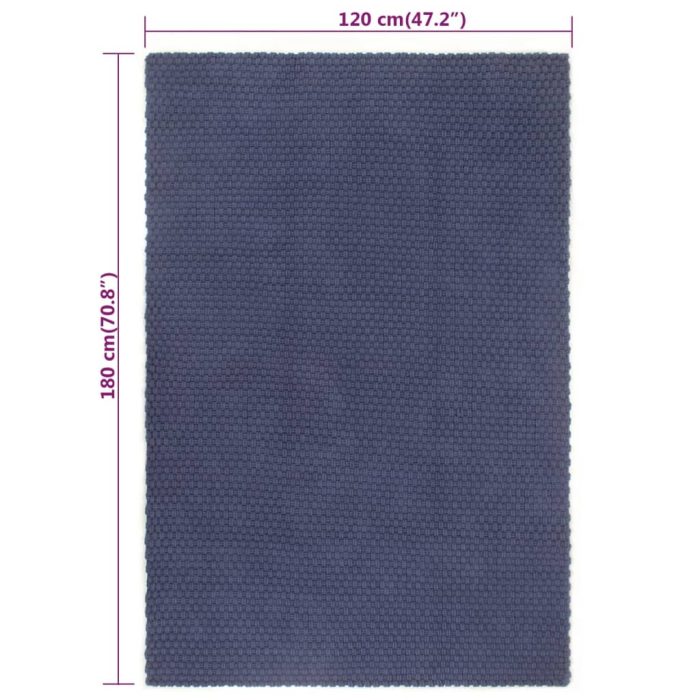 TrendyXL Vloerkleed rechthoekig 120x180 cm katoen marineblauw