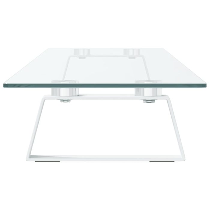 TrendyXL Monitorstandaard 100x20x8 cm gehard glas en metaal wit