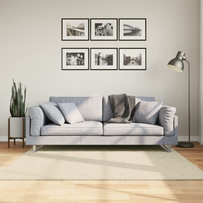 TrendyXL Vloerkleed HUARTE laagpolig zacht wasbaar 160x160 cm crème