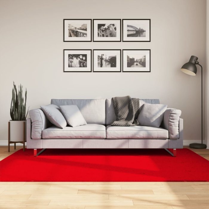 TrendyXL Vloerkleed HUARTE laagpolig zacht wasbaar 140x200 cm rood