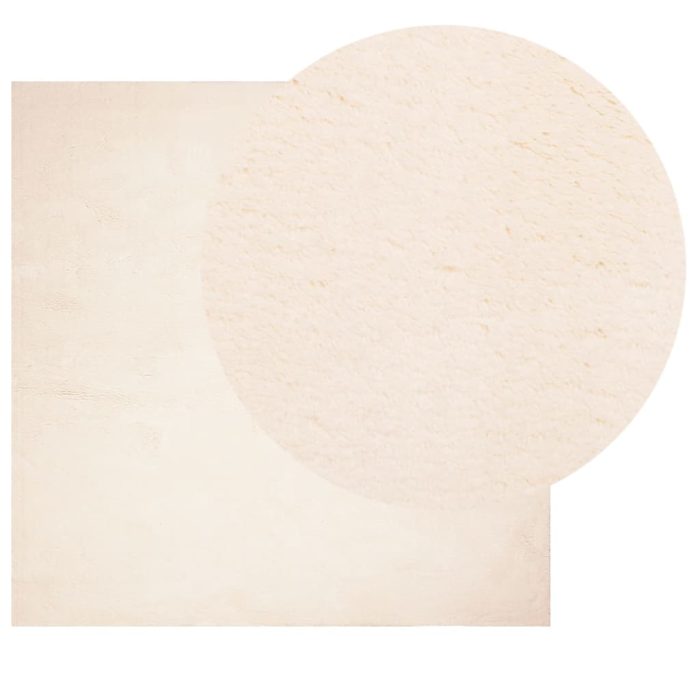 TrendyXL Vloerkleed HUARTE laagpolig zacht wasbaar 200x200 cm beige