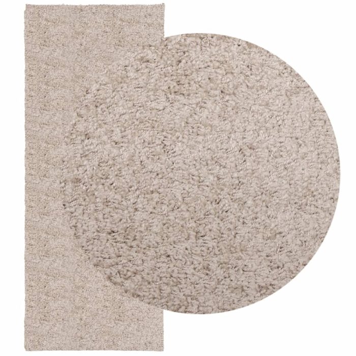 TrendyXL Vloerkleed PAMPLONA shaggy hoogpolig modern 80x200 cm beige