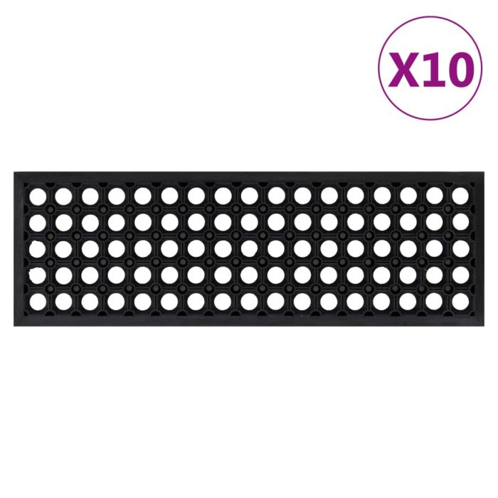 TrendyXL Trapmatten 10 st 25x75 cm rubber