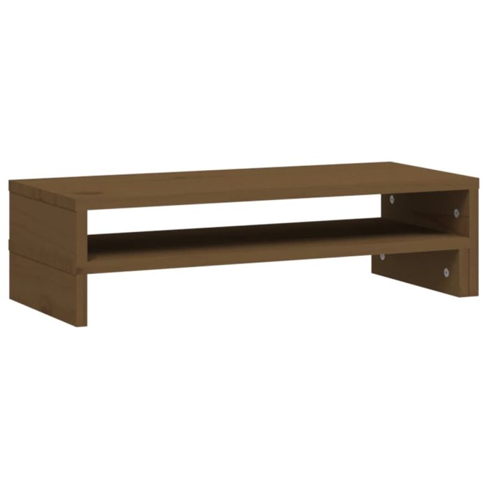 TrendyXL Monitorstandaard (52-101)x22x14 cm grenenhout honingbruin