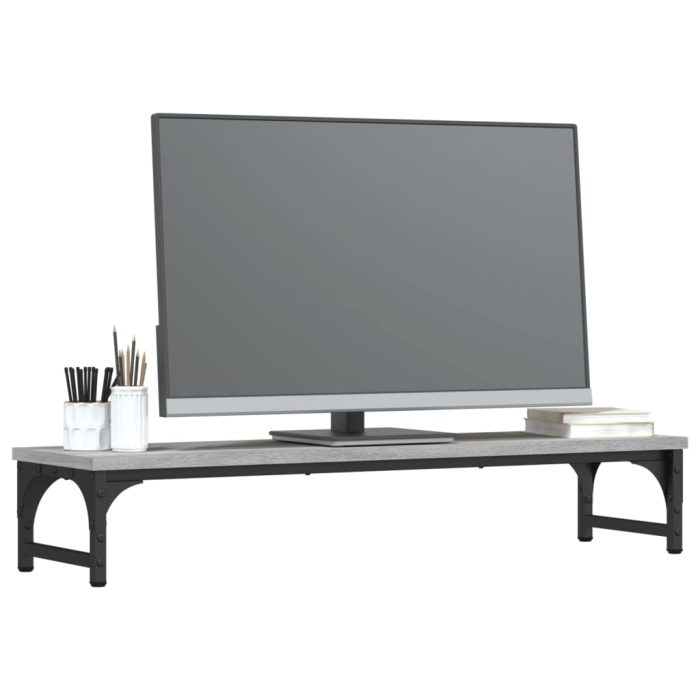 TrendyXL Monitorstandaard 85x23x15,5 cm bewerkt hout grijs sonoma eiken