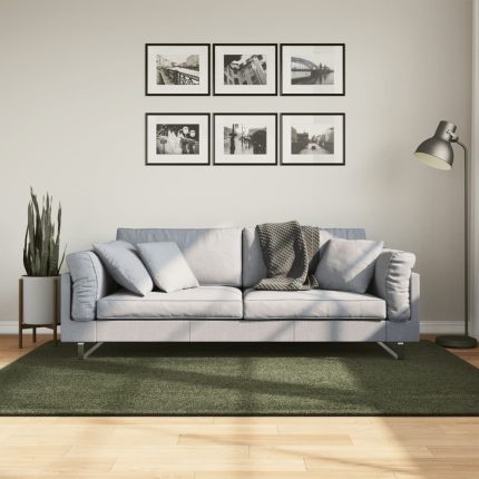 TrendyXL Vloerkleed HUARTE laagpolig zacht wasbaar 140x200 cm bosgroen