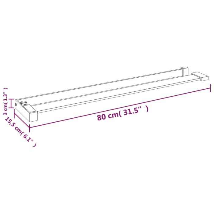 TrendyXL Wandschap voor inloopdouchewand 80 cm aluminium wit