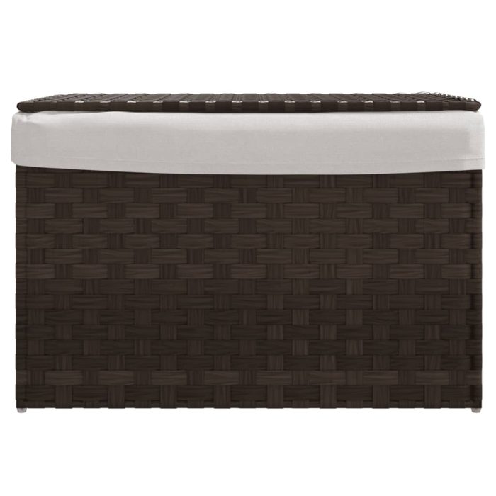 TrendyXL Wasmand met deksel 55,5x35x34 cm poly rattan donkerbruin