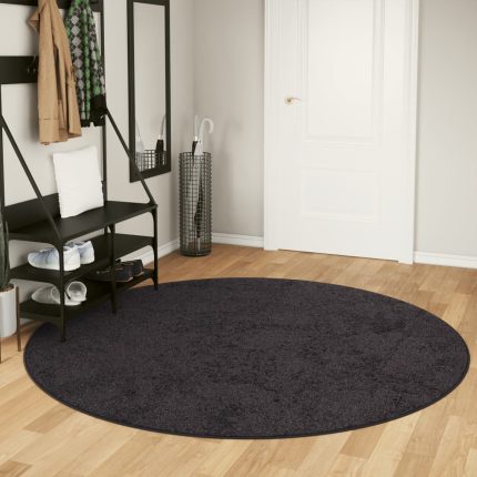 TrendyXL Vloerkleed wasbaar anti-slip Ø 200 cm antracietkleurig