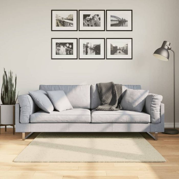 TrendyXL Vloerkleed HUARTE laagpolig zacht wasbaar 120x120 cm crème