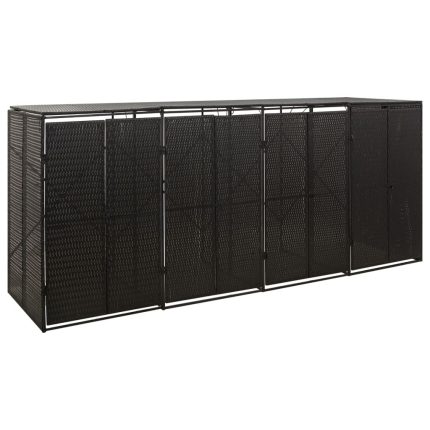 TrendyXL Containerberging viervoudig 274x80x117 cm poly rattan zwart