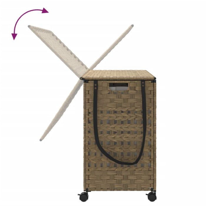 TrendyXL Wasmand op wielen 66x35x60 cm rattan