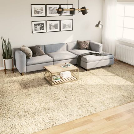 TrendyXL Vloerkleed PAMPLONA shaggy hoogpolig modern 300x400 cm goud