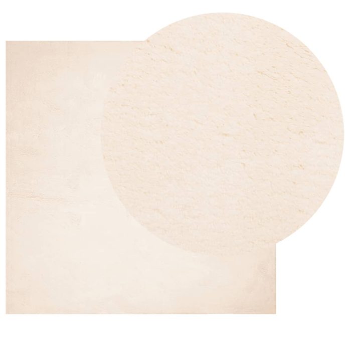 TrendyXL Vloerkleed HUARTE laagpolig zacht wasbaar 160x160 cm beige