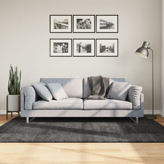 TrendyXL Vloerkleed PAMPLONA shaggy hoogpolig 140x200 cm antraciet