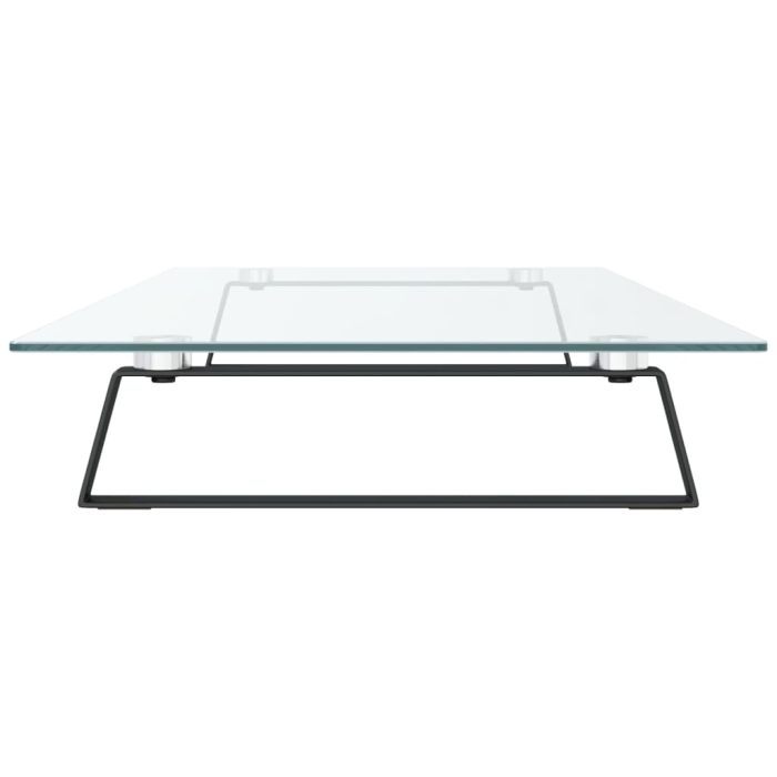 TrendyXL Monitorstandaard 100x35x8 cm gehard glas en metaal zwart