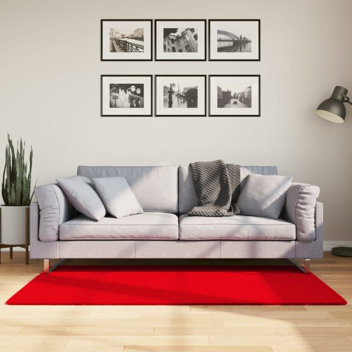 TrendyXL Vloerkleed HUARTE laagpolig zacht wasbaar 80x150 cm rood