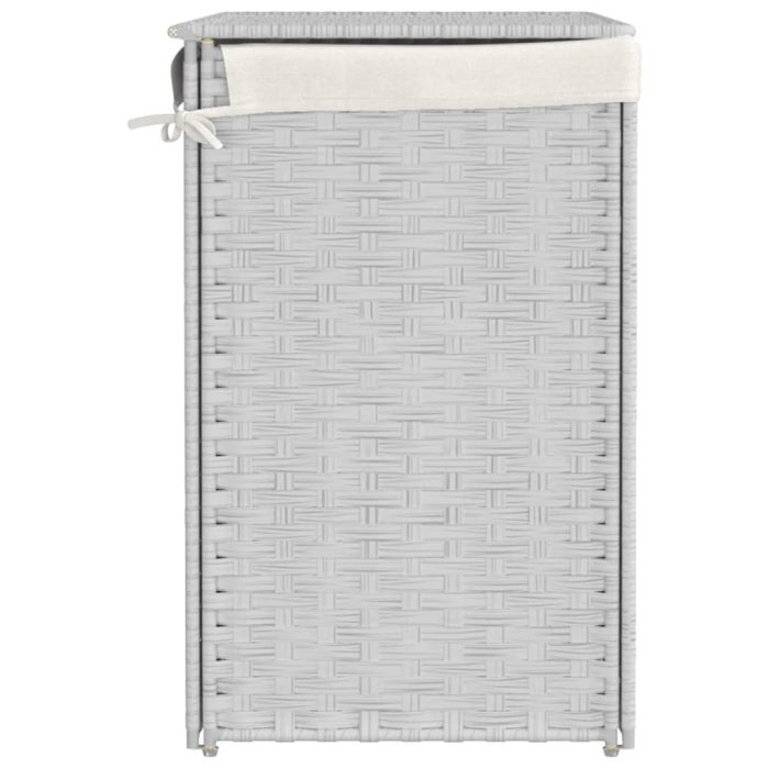 TrendyXL Wasmand met 2 vakken 53x35x57 cm poly rattan wit