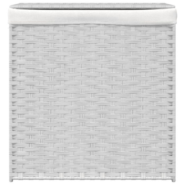 TrendyXL Wasmand met 2 vakken 53x35x57 cm poly rattan wit