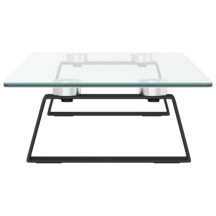 TrendyXL Monitorstandaard 60x20x8 cm gehard glas en metaal zwart