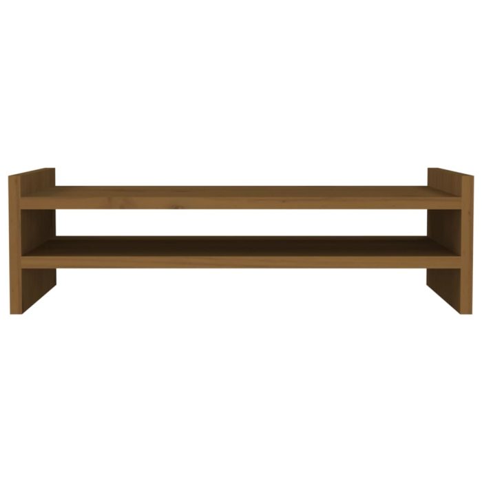 TrendyXL Monitorstandaard 50x27x15 cm massief grenenhout honingbruin