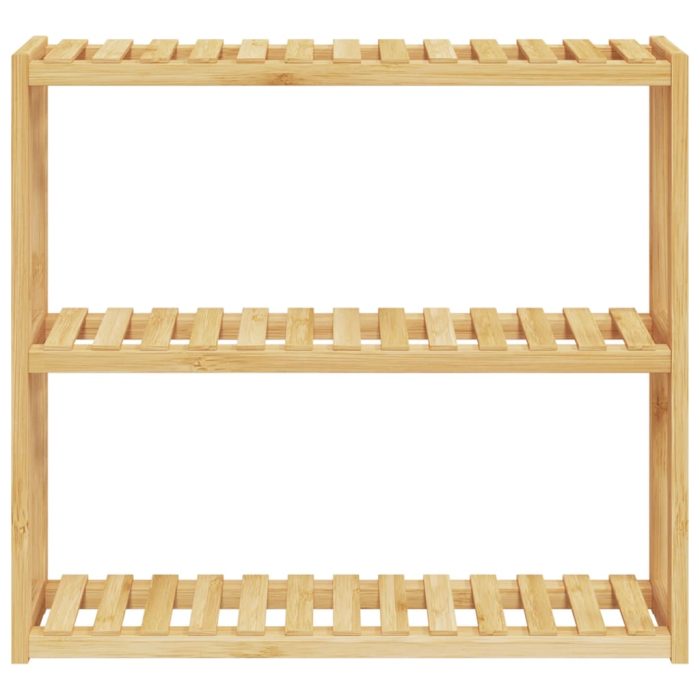 TrendyXL Badkamerrek 3-laags wandmontage 60x15x54 cm bamboe