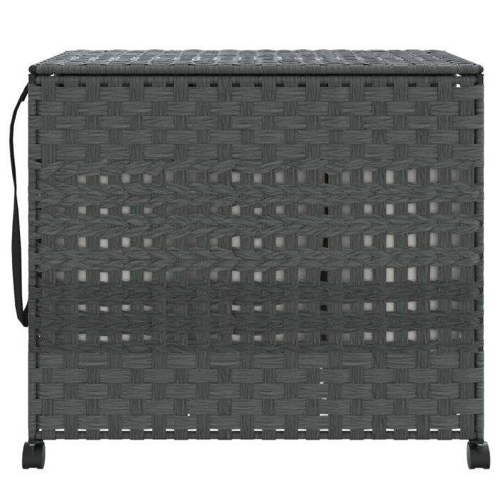 TrendyXL Wasmand op wielen 66x35x60 cm rattan grijs