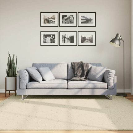 TrendyXL Vloerkleed HUARTE laagpolig zacht wasbaar 200x200 cm crème