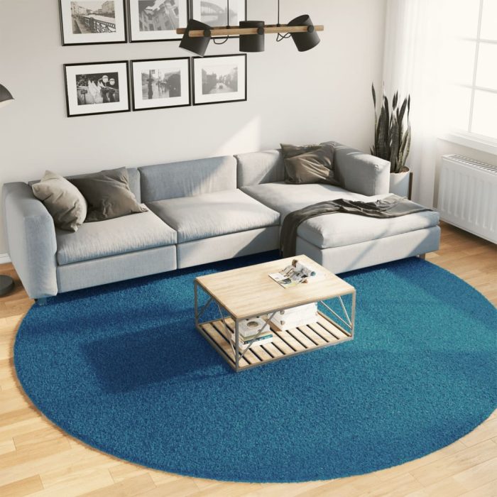 TrendyXL Vloerkleed OVIEDO laagpolig Ø 280 cm turquoise