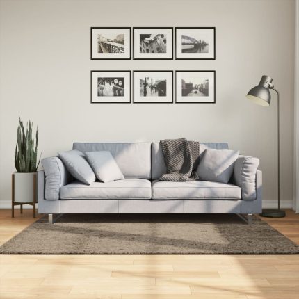 TrendyXL Vloerkleed ISTAN hoogpolig glanzend 120x170 cm grijs