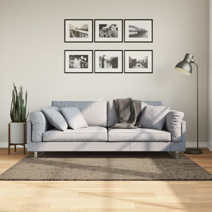 TrendyXL Vloerkleed ISTAN hoogpolig glanzend 120x170 cm grijs