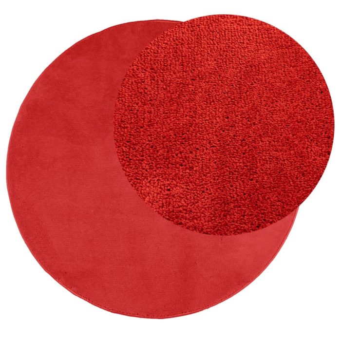 TrendyXL Vloerkleed OVIEDO laagpolig Ø 240 cm rood