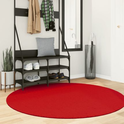 TrendyXL Vloerkleed OVIEDO laagpolig Ø 160 cm rood