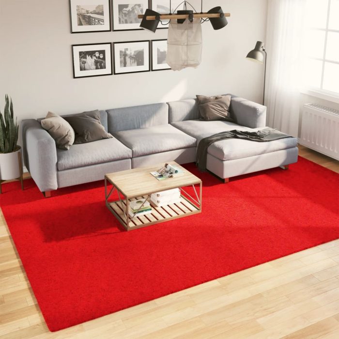 TrendyXL Vloerkleed OVIEDO laagpolig 240x340 cm rood