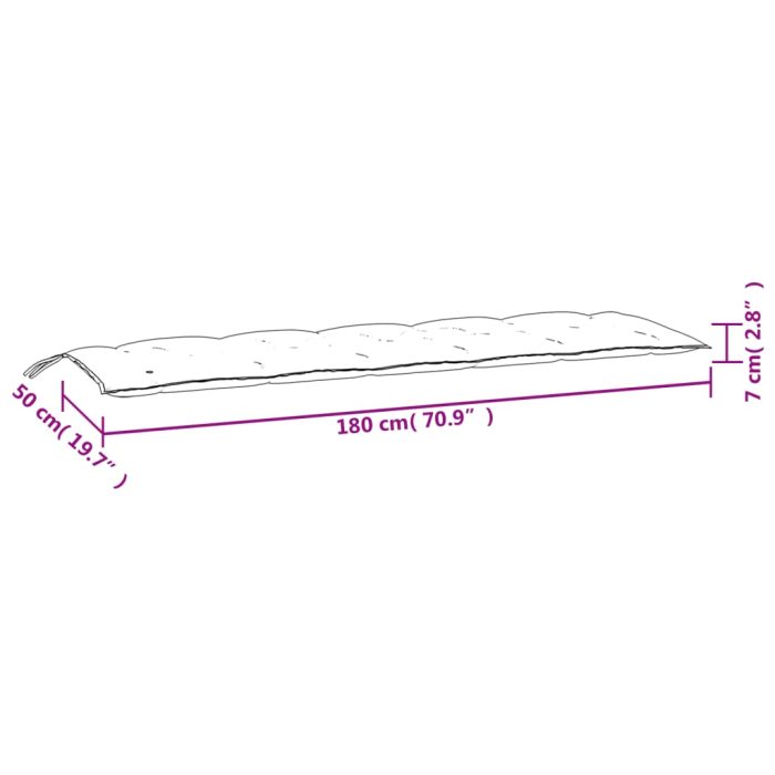 TrendyXL Tuinbankkussen 180x50x7 cm oxford stof grijs