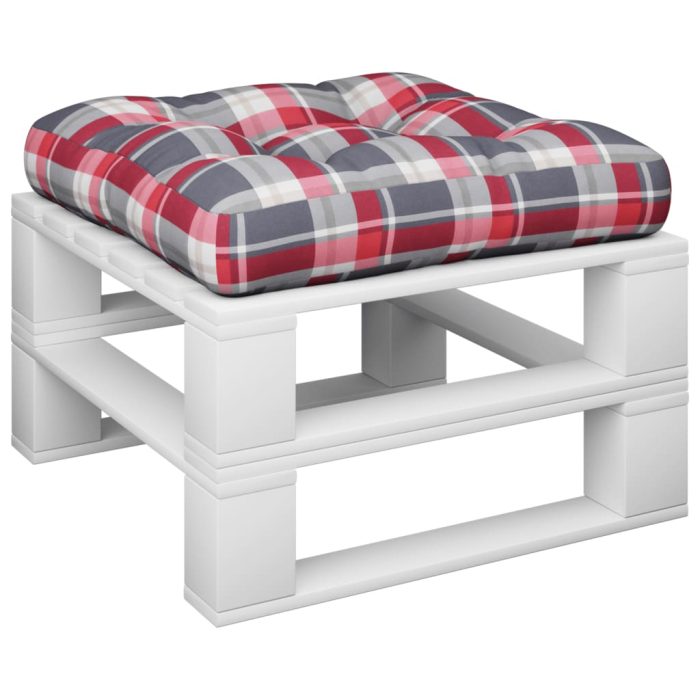 TrendyXL Palletkussen 60x60x12 cm stof ruitpatroon rood