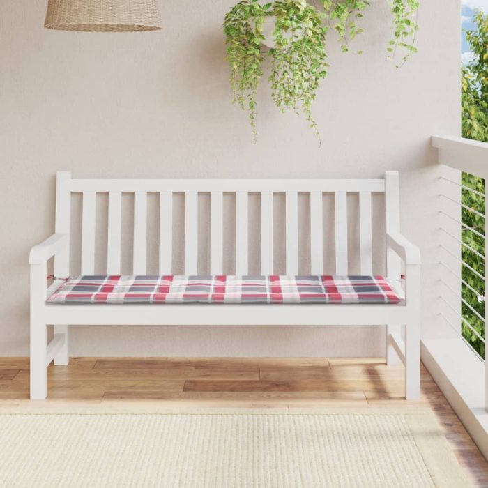 TrendyXL Tuinbankkussen 150x50x3 cm oxford stof ruitpatroon rood