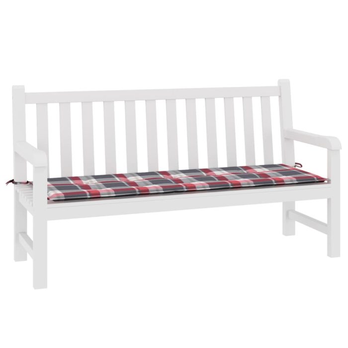 TrendyXL Tuinbankkussen 150x50x3 cm oxford stof ruitpatroon rood