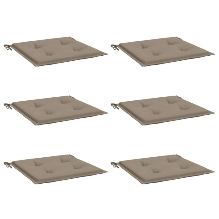 TrendyXL Tuinstoelkussens 6 st 40x40x3 cm oxford stof taupe