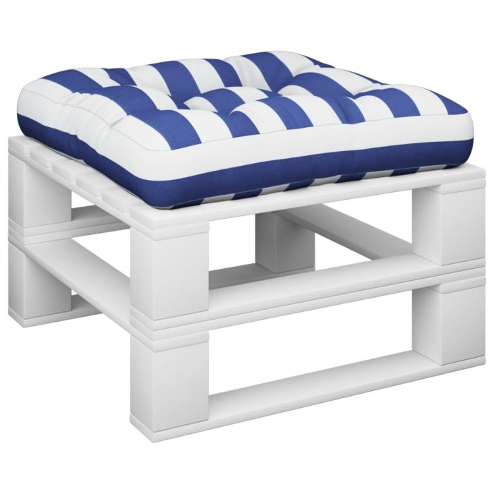 TrendyXL Palletkussen gestreept 60x60x12 cm stof blauw en wit