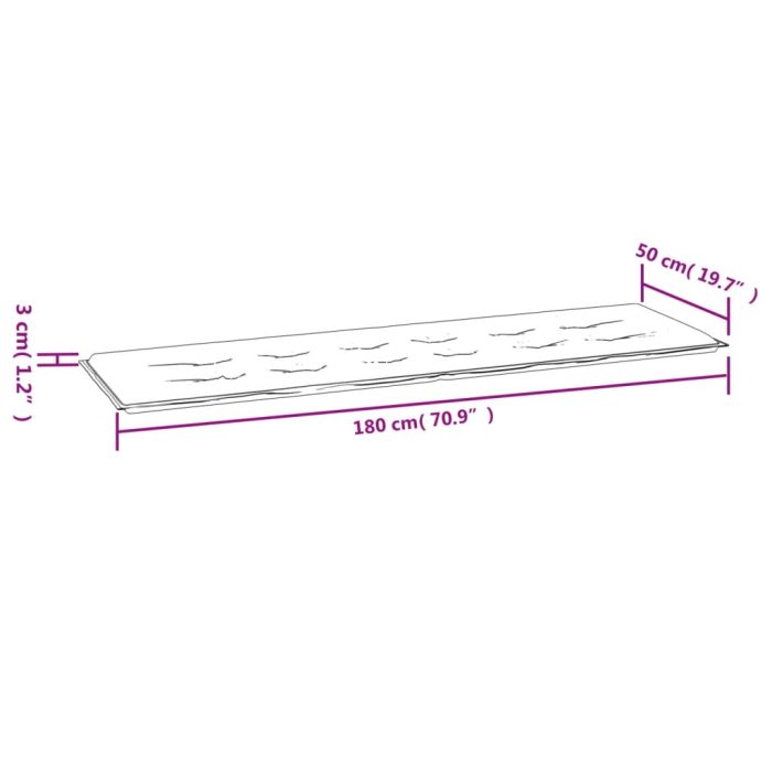 TrendyXL Tuinbankkussen 180x50x3 cm oxford stof beige