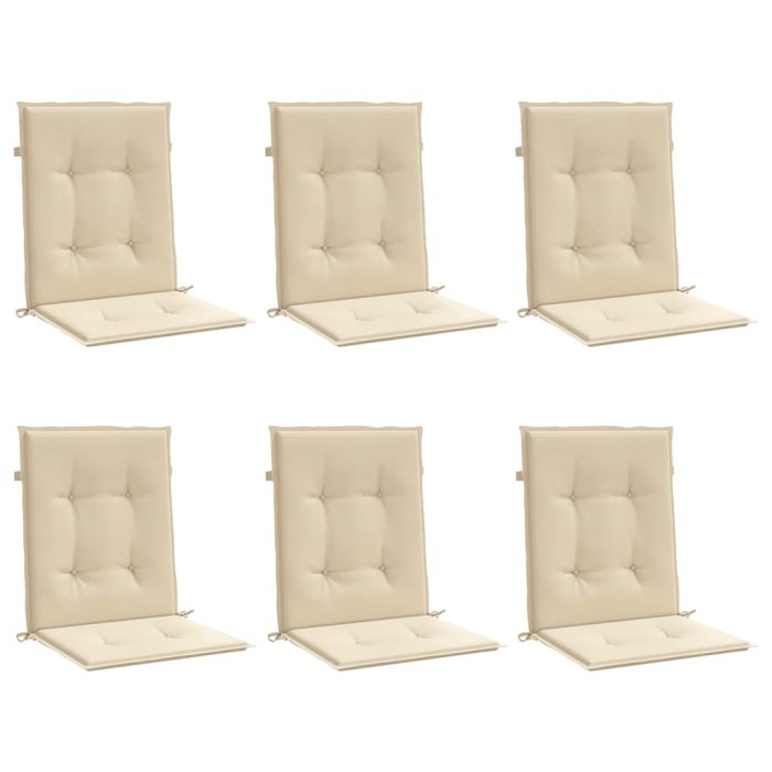 TrendyXL Tuinstoelkussens 6 st 100x50x3 cm oxford stof beige