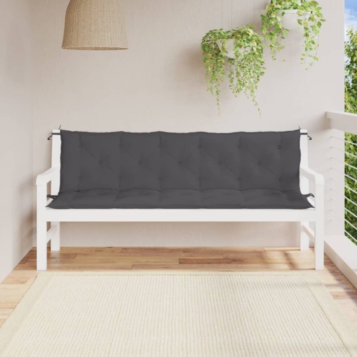 TrendyXL Tuinbankkussen 180x(50+50)x7 cm oxford stof antracietkleurig