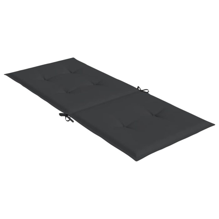 TrendyXL Tuinstoelkussens 2 st hoge rug 120x50x3 cm stof zwart