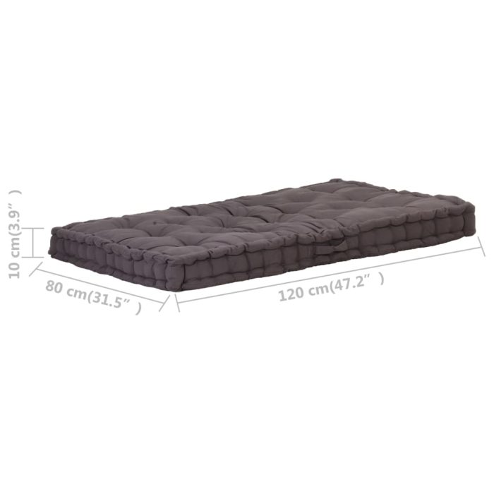 TrendyXL Palletvloerkussen 120x80x10 cm katoen antraciet