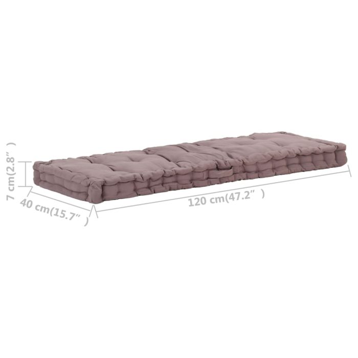 TrendyXL Palletvloerkussen 120x40x7 cm katoen taupe